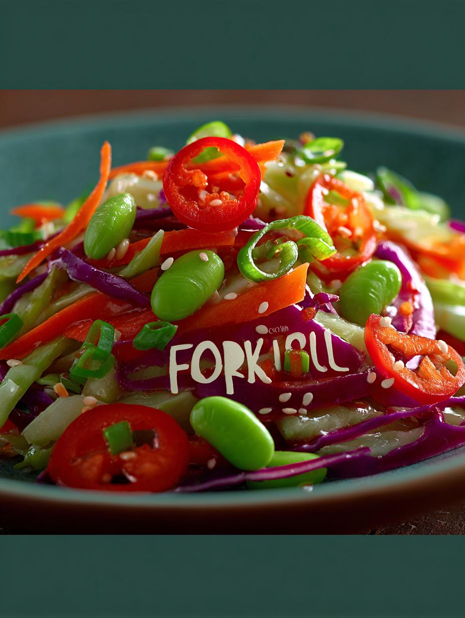 Cabbage Edamame Salad with Sesame Ginger Delight - Cabbage Edamame Salad with - additional detail