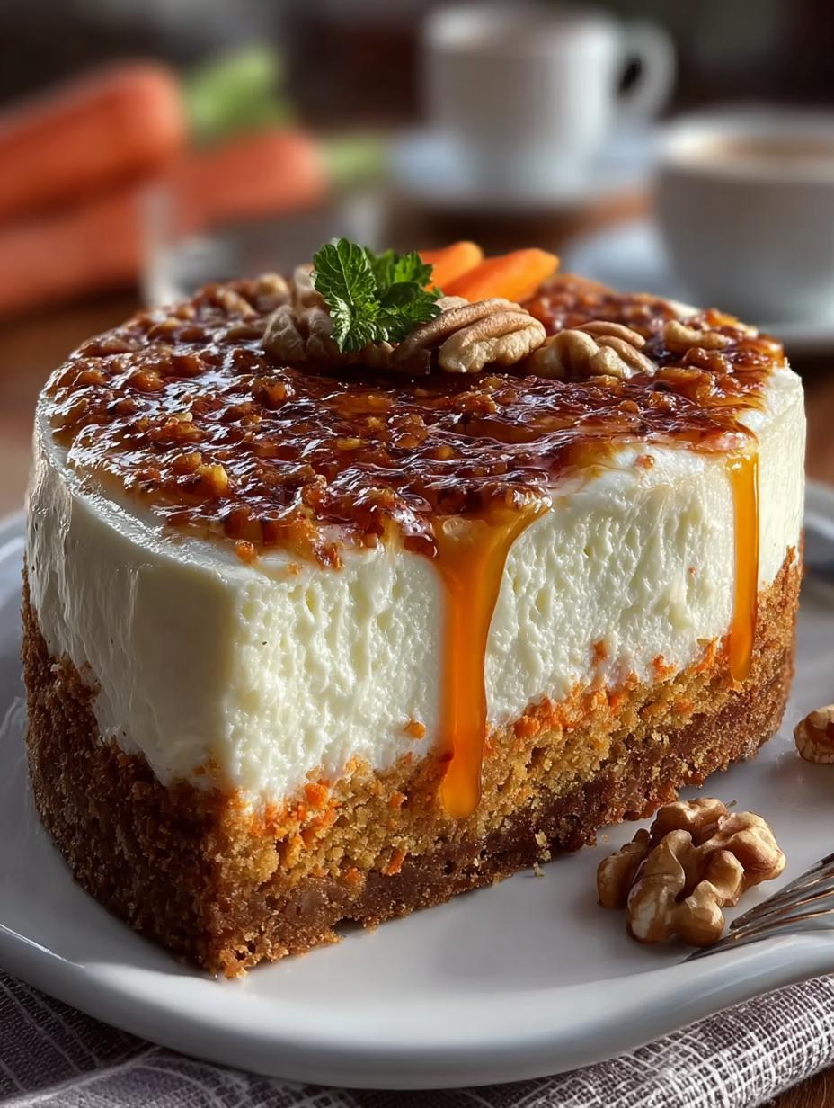 Indulge in 5-Star Carrot Cake Cheesecake Dessert - Carrot Cake Cheesecake Dessert - main visual representation