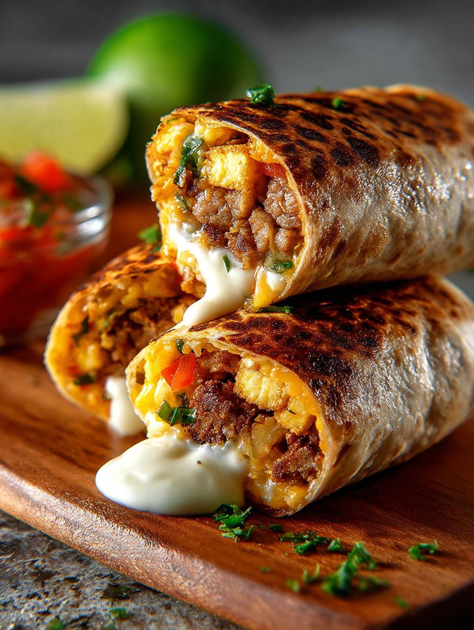 Cheesy Grilled Burritos with