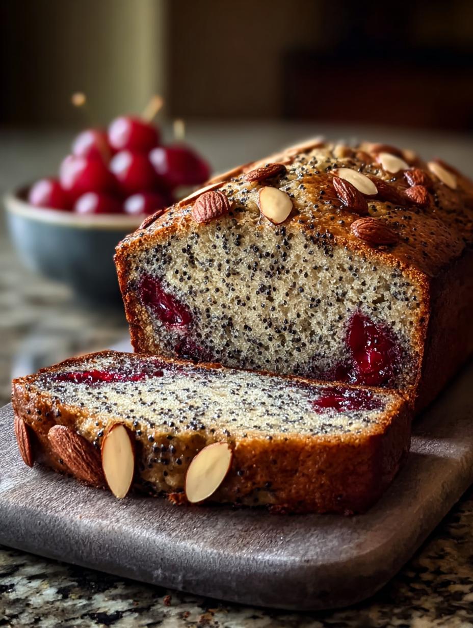 Cherry Almond Poppyseed Bread