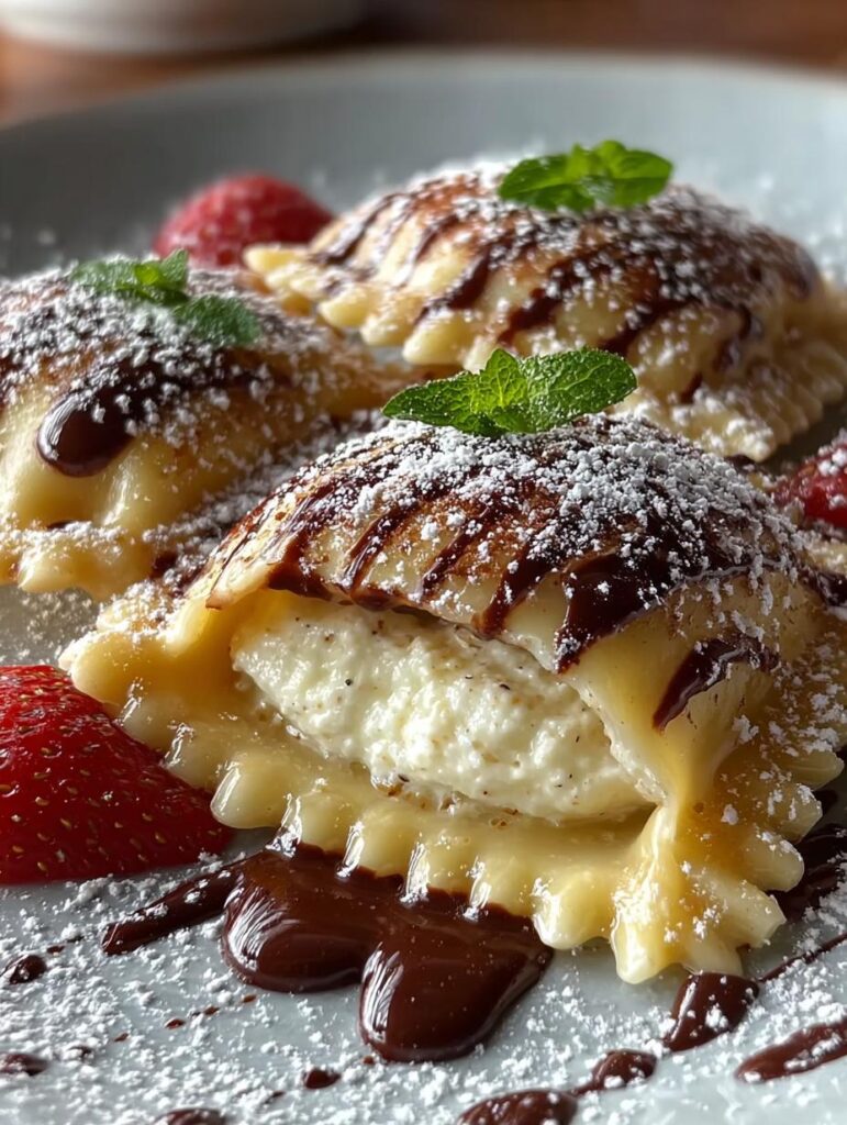 Chocolate Ravioli with Ricotta