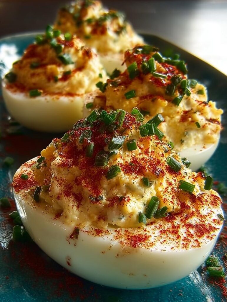 Crab Stuffed Deviled Eggs