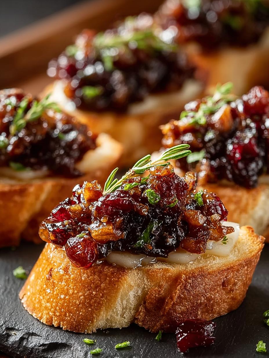 Delicious Cranberry Bacon Jam Crostini Recipe - Cranberry Bacon Jam Crostini - additional detail