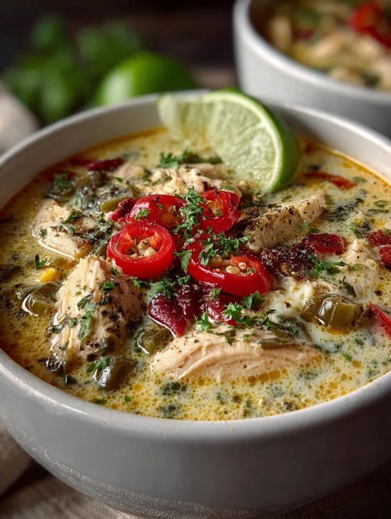 Creamy Chicken Poblano Soup