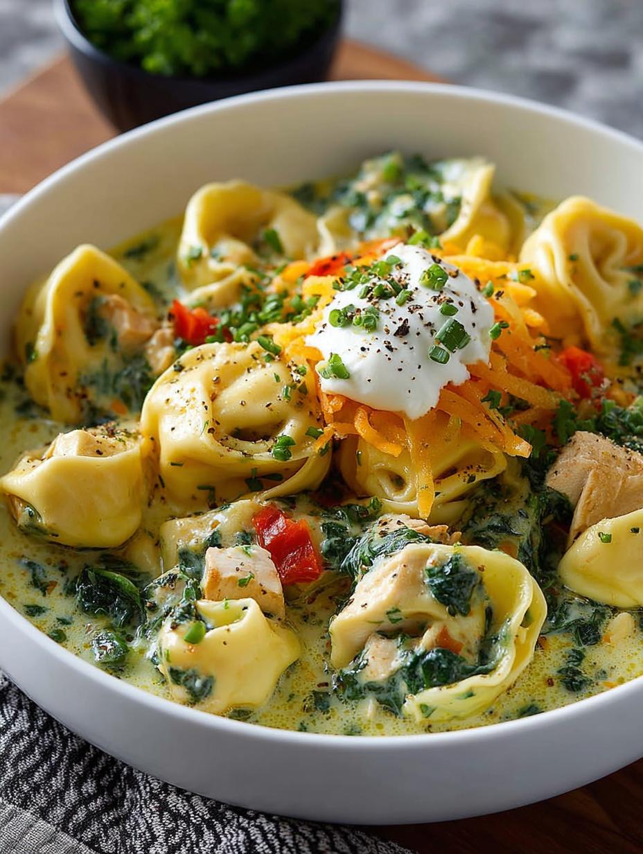 Delicious Creamy Chicken Spinach Tortellini Recipe - Creamy Chicken Spinach Tortellini - main visual representation