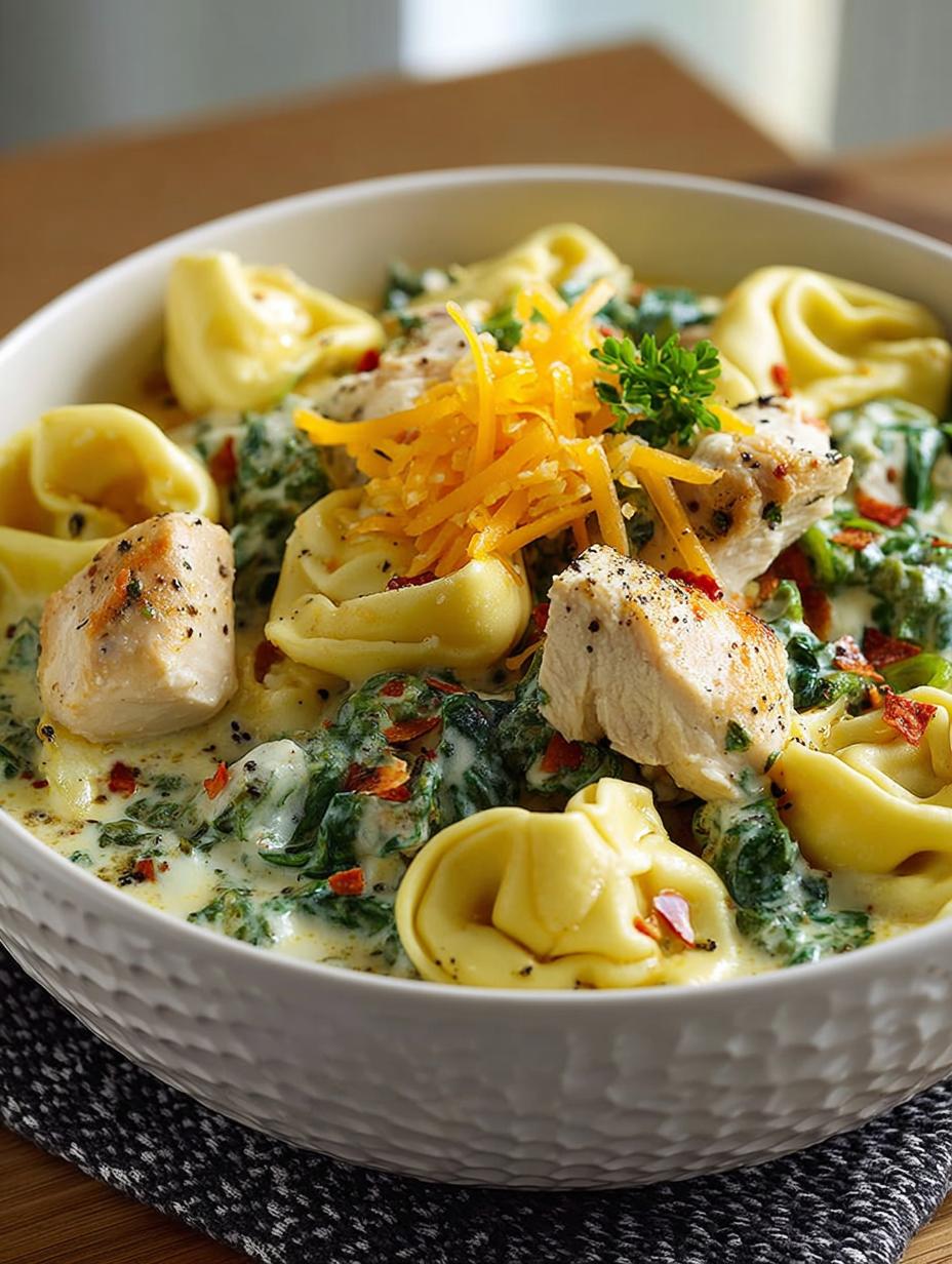 Delicious Creamy Chicken Spinach Tortellini Recipe - Creamy Chicken Spinach Tortellini - additional detail