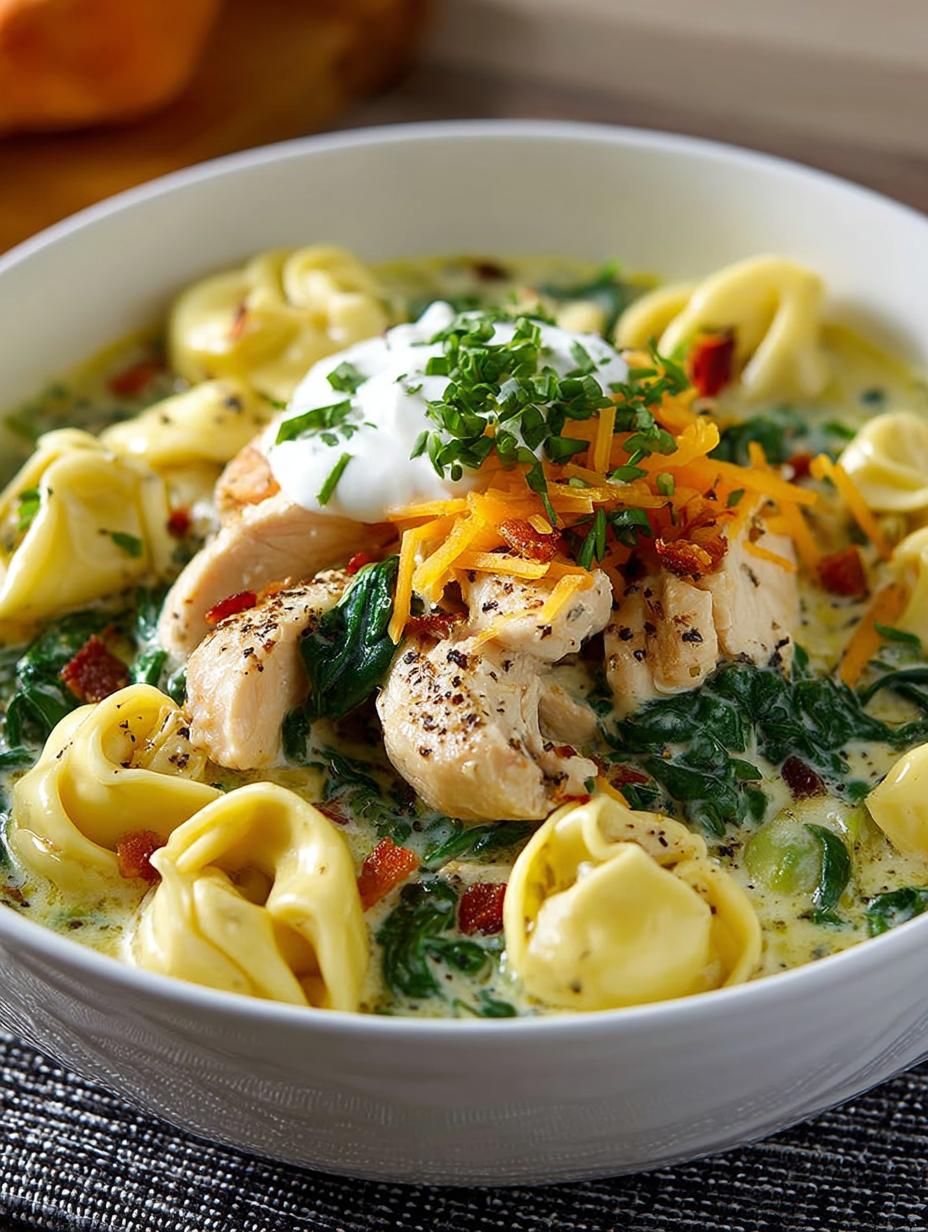 Creamy Chicken Spinach Tortellini