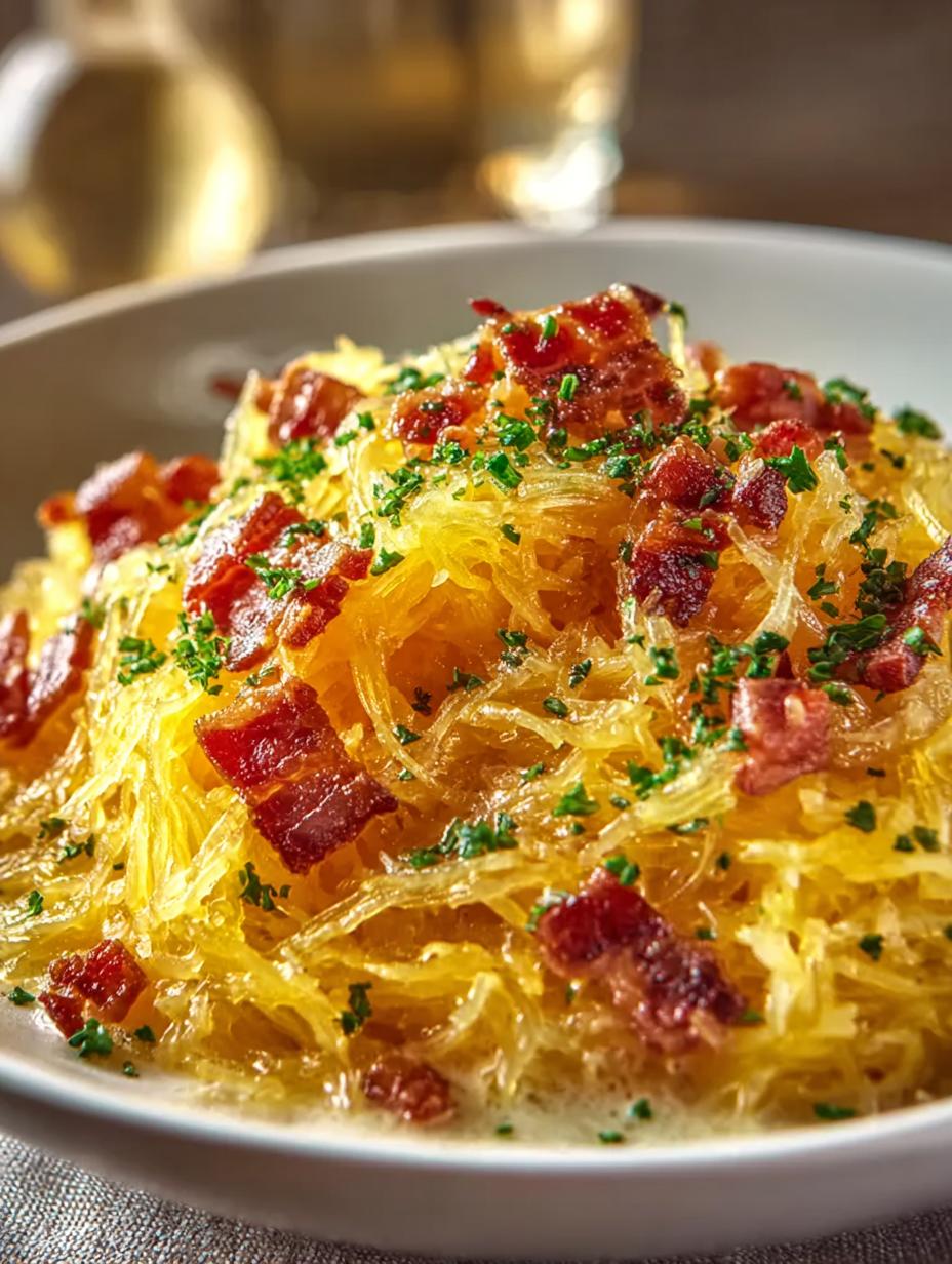 Creamy Spaghetti Squash Carbonara: 5 Reasons to Indulge - Creamy Spaghetti Squash Carbonara - main visual representation