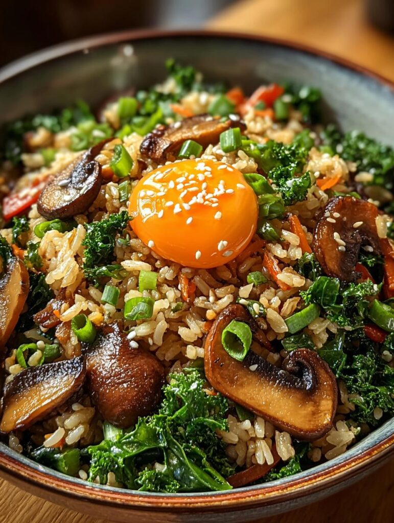 Crispy Kale Shiitake Fried