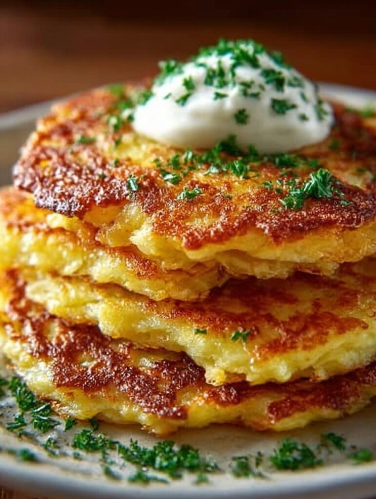 Crispy Potato Cheese Pancakes