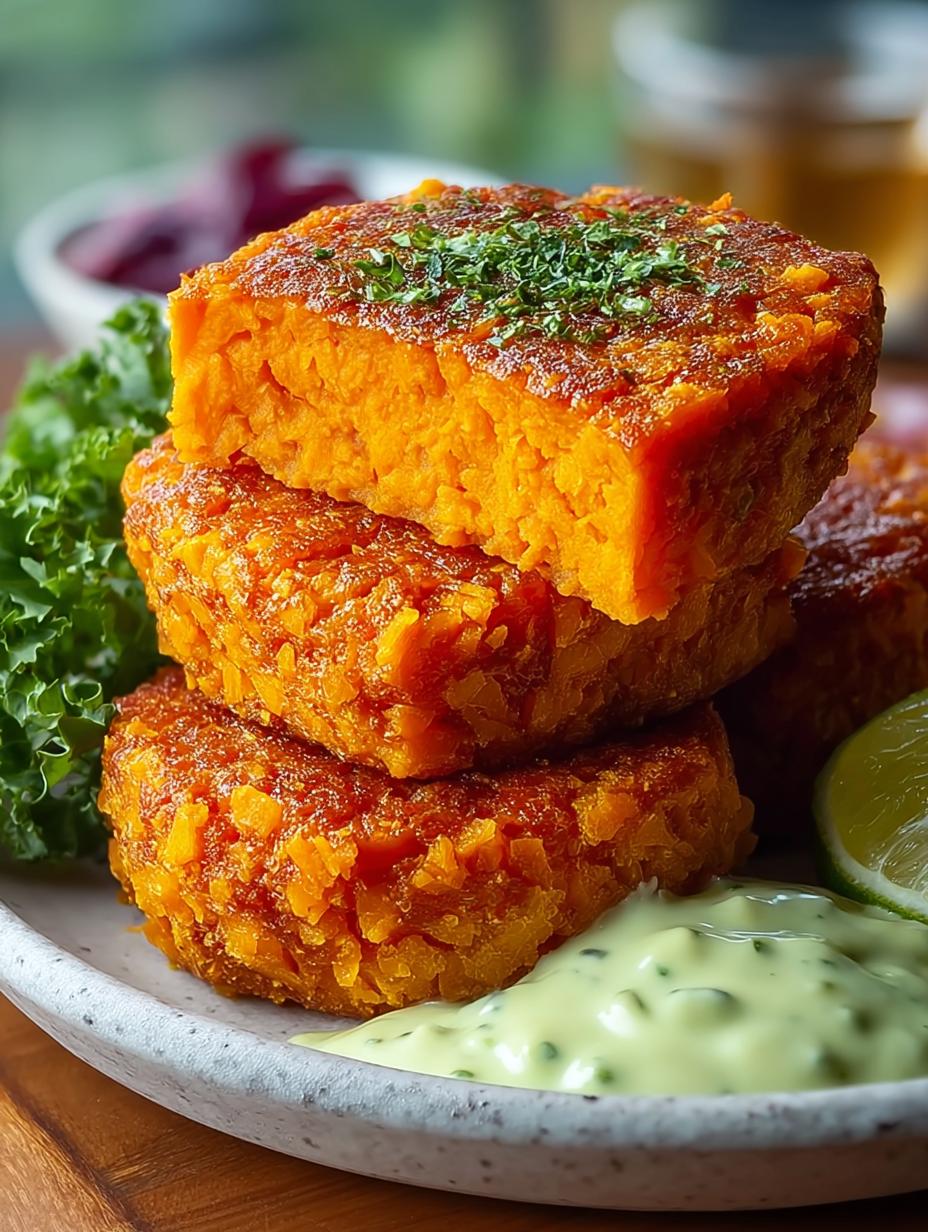 Crispy Sweet Potato Red Patties with Avocado Sauce - Crispy Sweet Potato Red - main visual representation