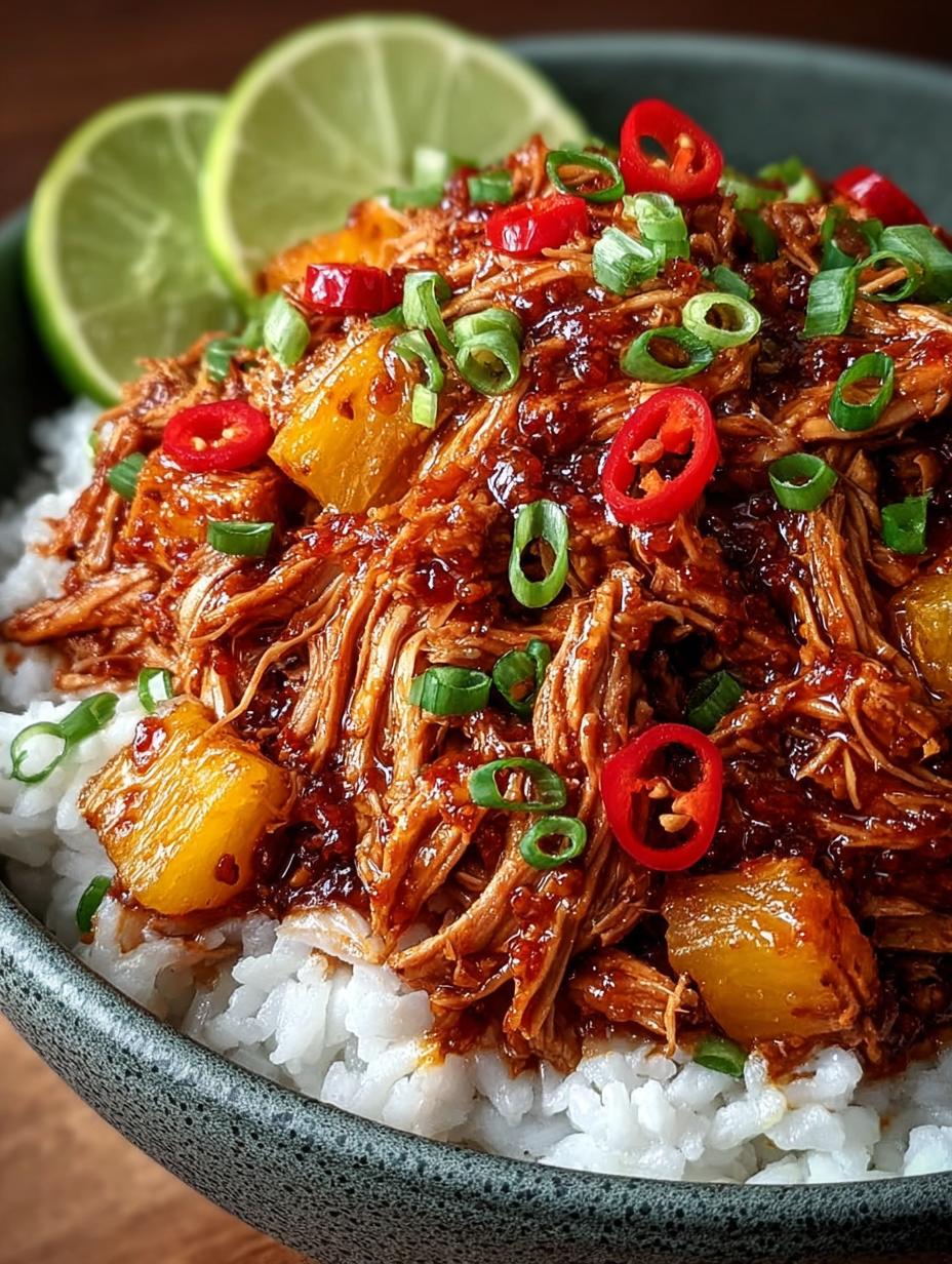 Crockpot Hawaiian Pulled Chicken