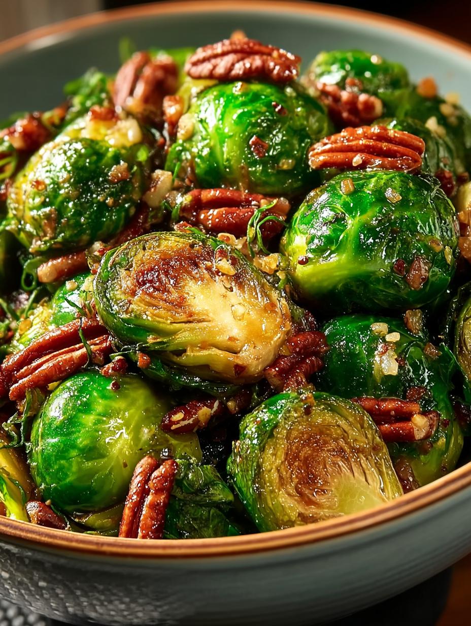 Fried Brussels Sprouts with Cider Vinaigrette and Pecans - Fried Brussels Sprouts with - main visual representation