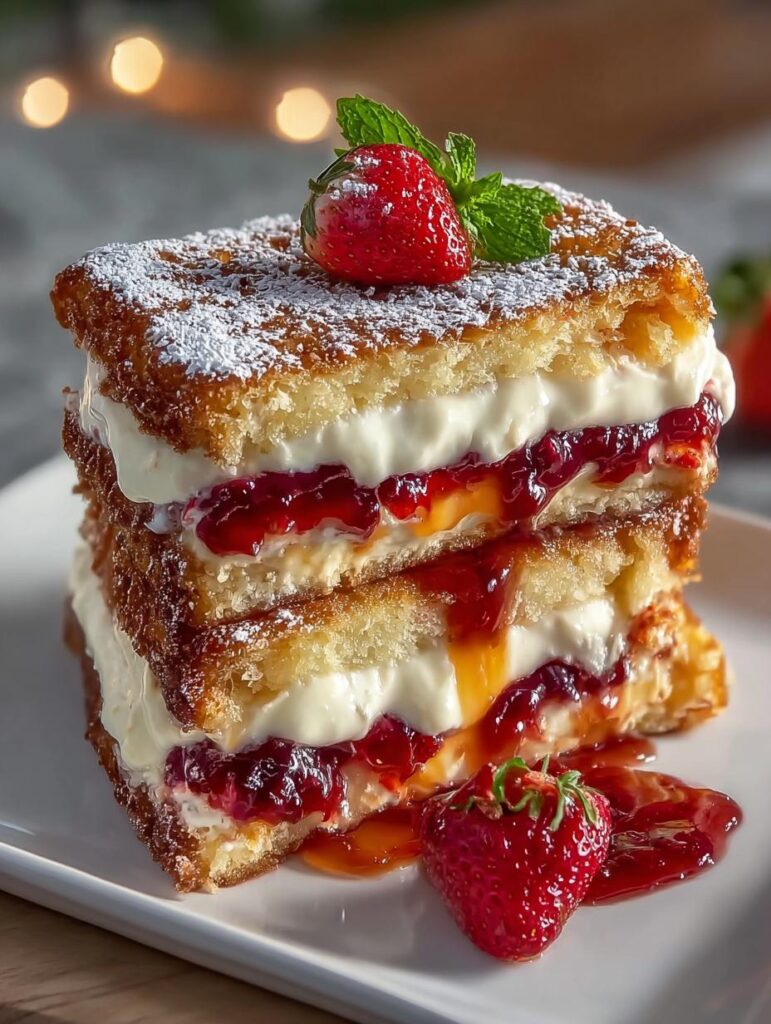 Fried Strawberry Cheesecake Sandwiches