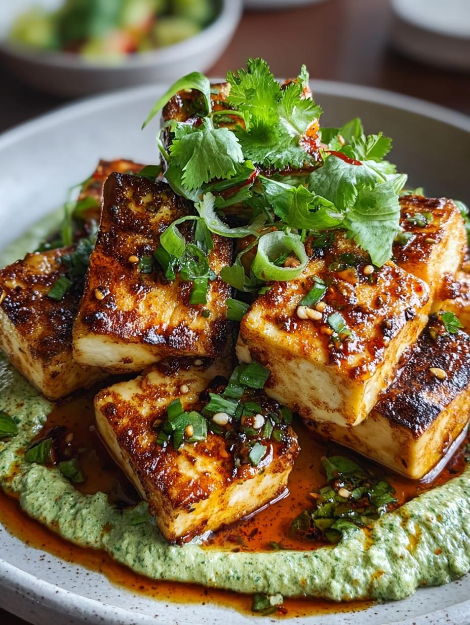 Garlicky Tofu with Cilantro
