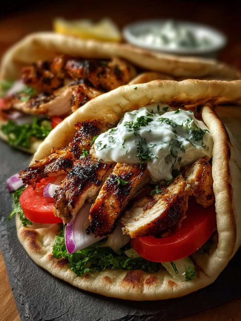 Greek Chicken Gyros with