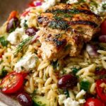 Greek Chicken Orzo Skillet