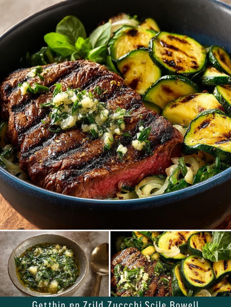 Grilled Steak Bowl Zucchini