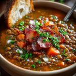 Hearty Lentil Bacon Soup