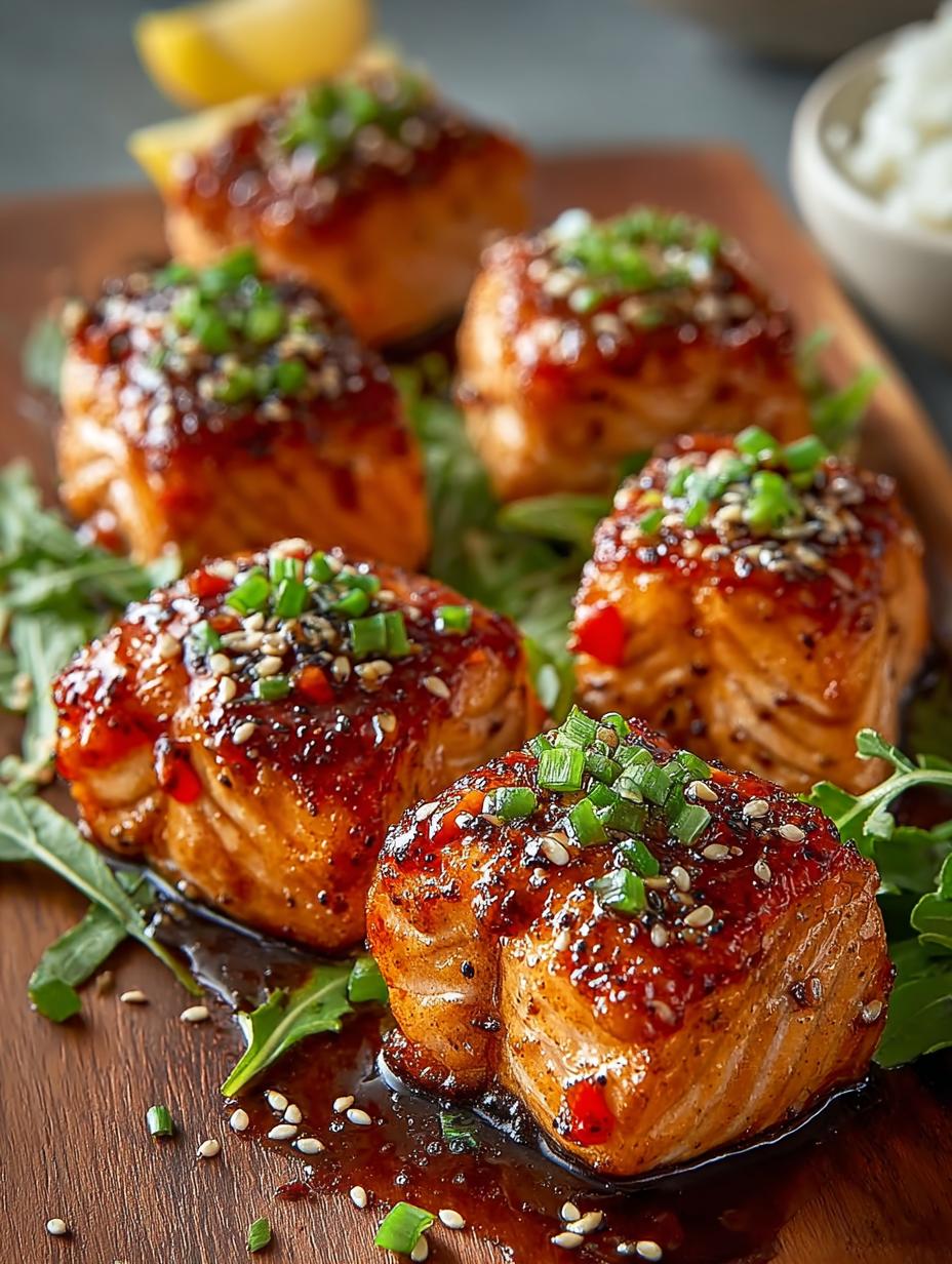 Honey Garlic Salmon Bites