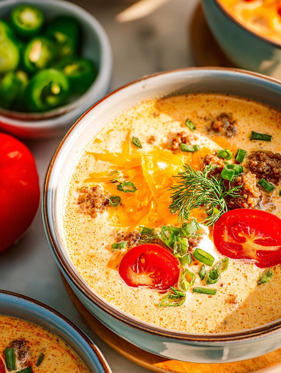 Delicious Keto Cheeseburger Soup: 7 Rich Flavors to Enjoy - Keto Cheeseburger Soup - main visual representation