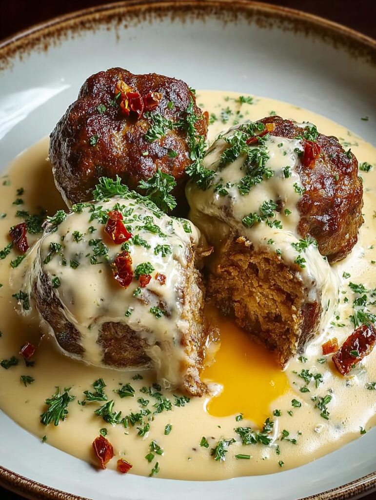 Keto Meatballs Creamy Garlic