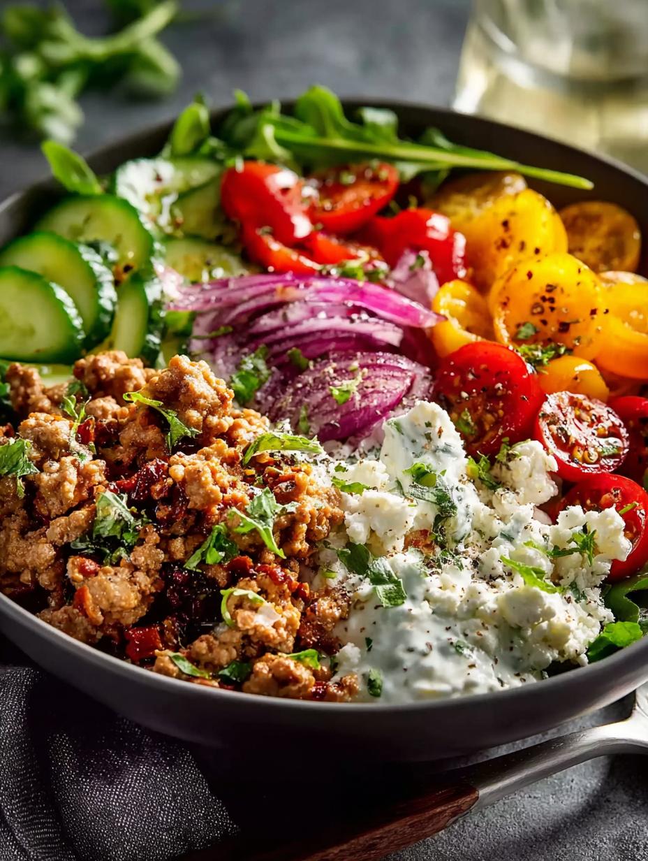 Mediterranean Ground Turkey Bowls: 4 Ingredients, 40 Minutes - Mediterranean Ground Turkey Bowls - main visual representation