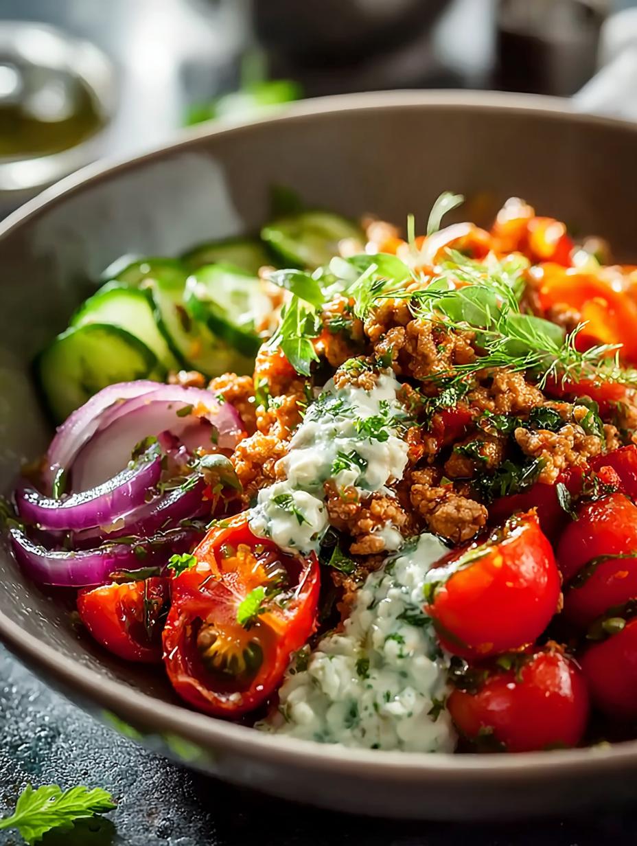 Mediterranean Ground Turkey Bowls: 4 Ingredients, 40 Minutes - Mediterranean Ground Turkey Bowls - additional detail