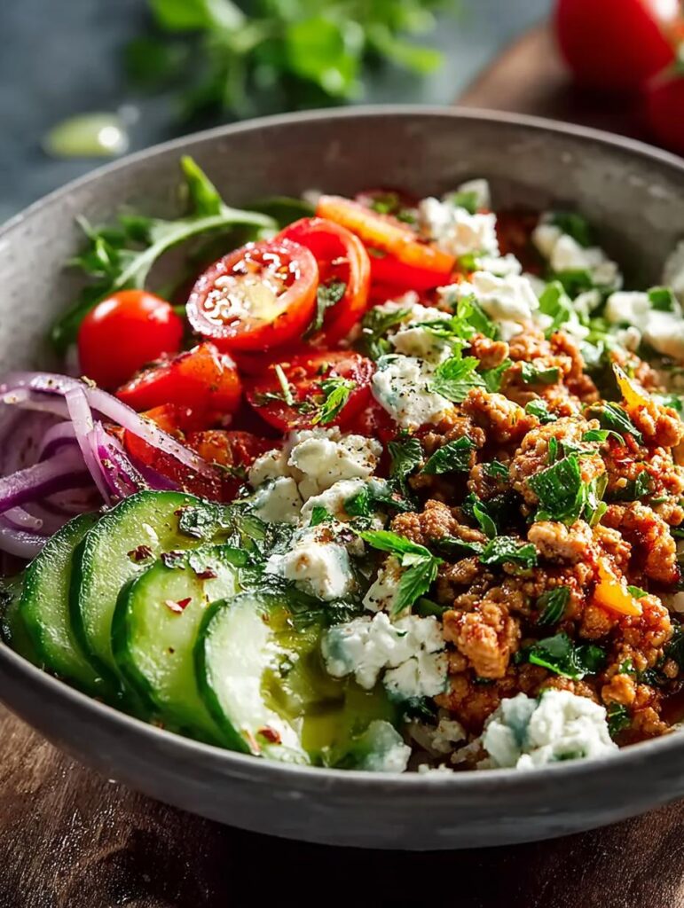 Mediterranean Ground Turkey Bowls