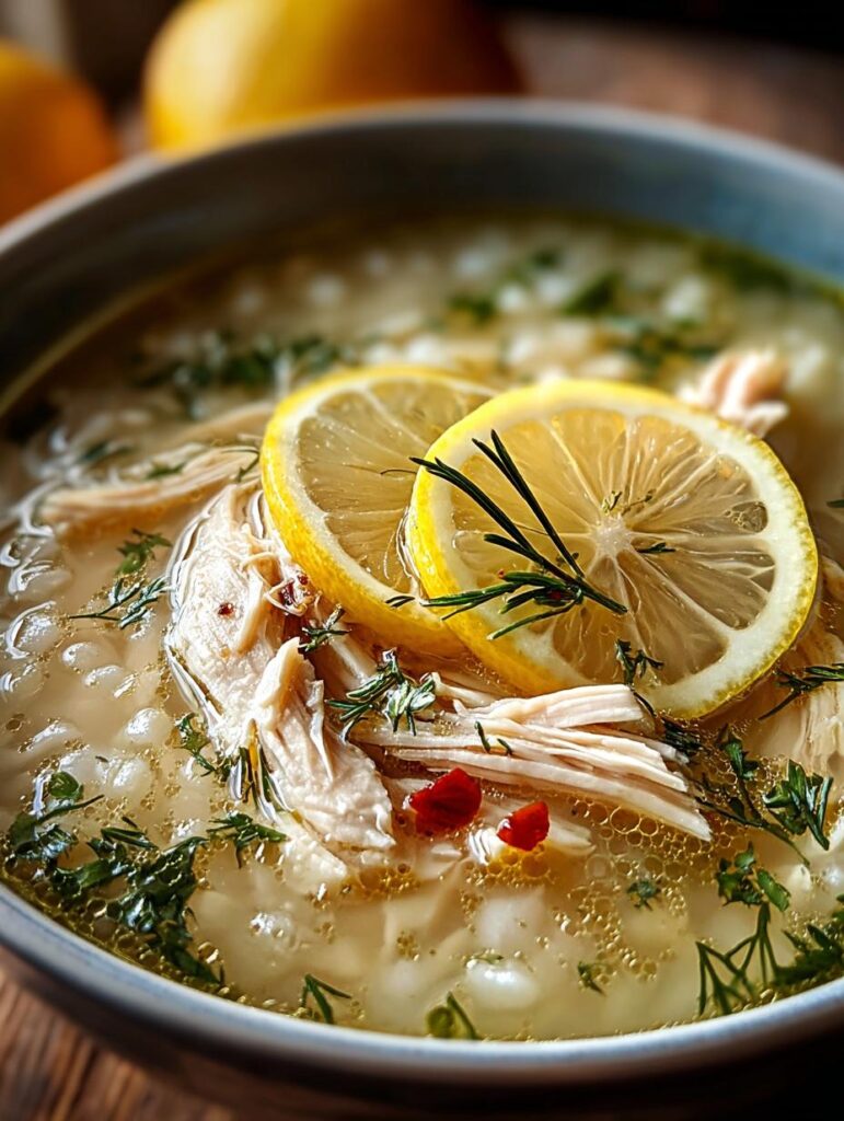 Mediterranean Lemon Chicken Soup