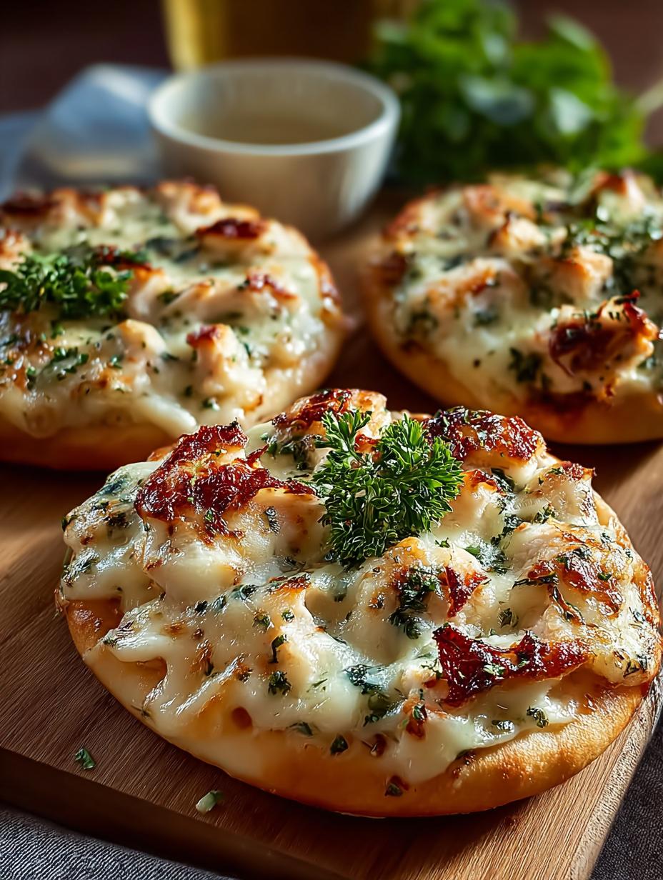 Mini Stuffed Alfredo Pizzas