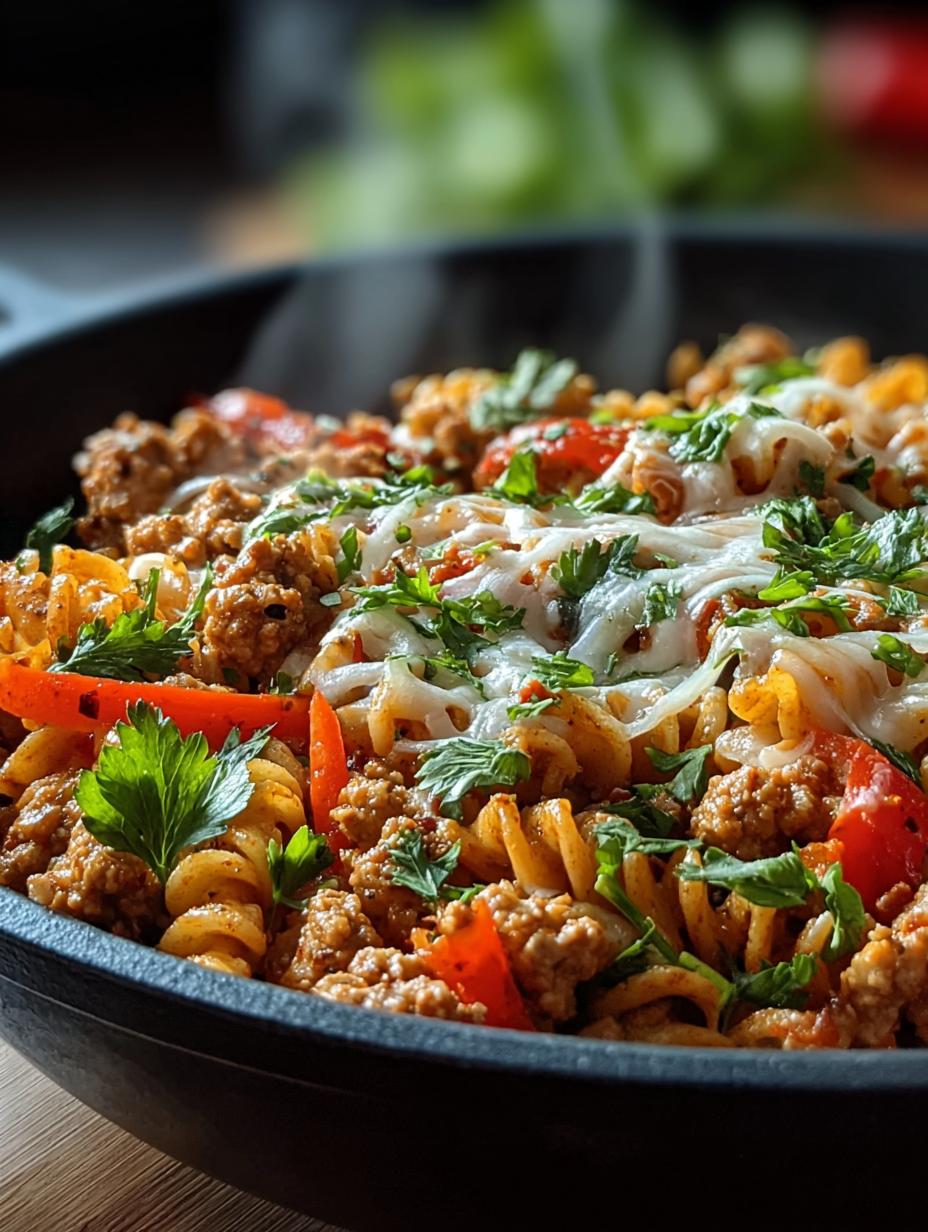 One Pot Ground Chicken Fajita Pasta: Quick Comfort Meal 5 One Pot Ground Chicken Fajita Pasta: Quick Comfort Meal - One Pot Ground Chicken - main visual representation