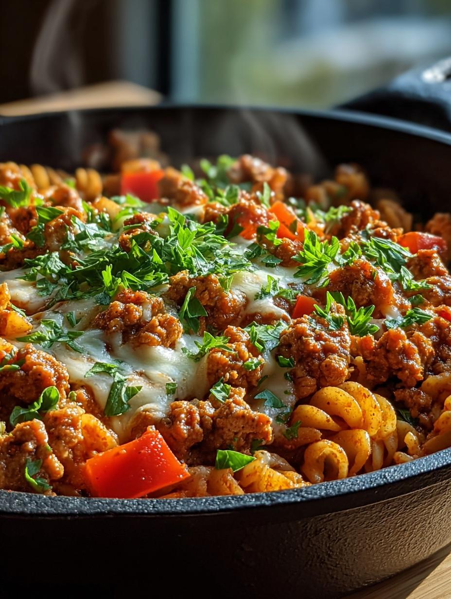 One Pot Ground Chicken Fajita Pasta: Quick Comfort Meal - One Pot Ground Chicken - additional detail