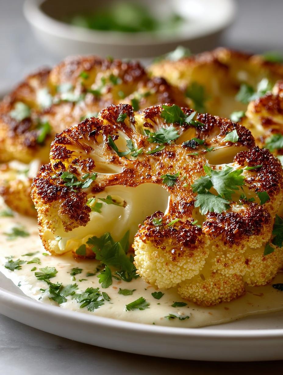 Delicious Oven Roasted Cauliflower Steaks Recipe - Oven Roasted Cauliflower Steaks - main visual representation
