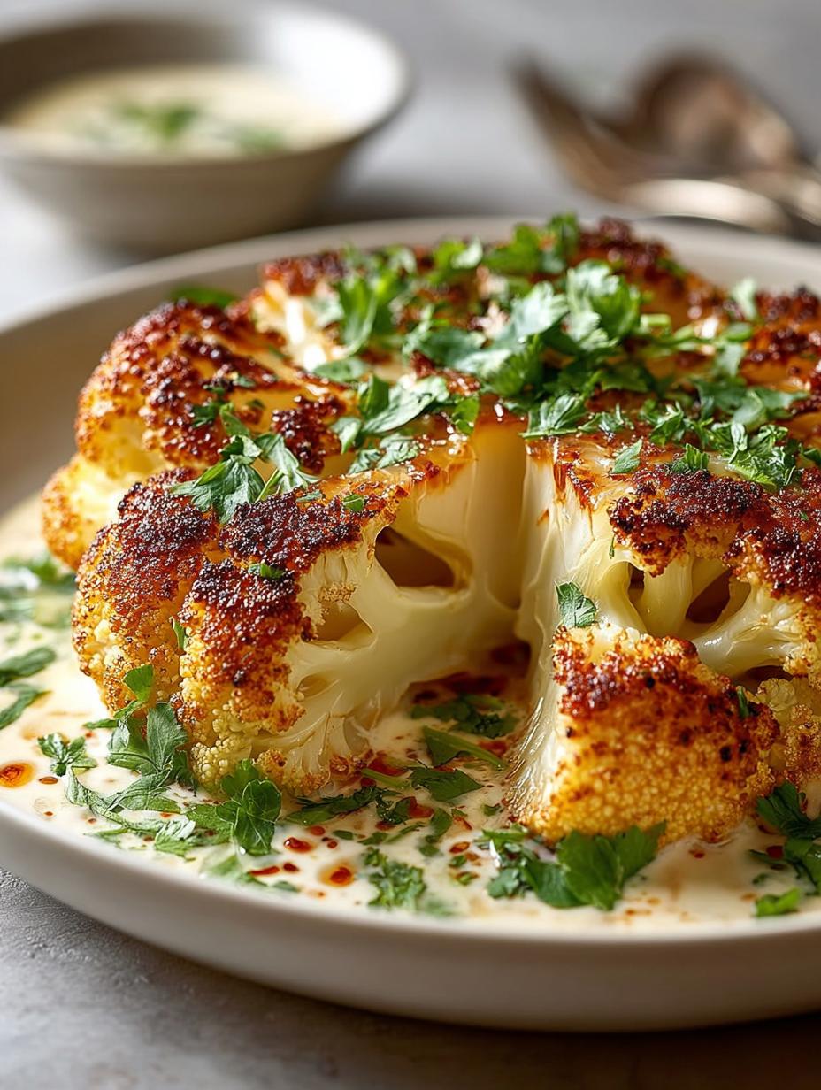 Delicious Oven Roasted Cauliflower Steaks Recipe - Oven Roasted Cauliflower Steaks - additional detail