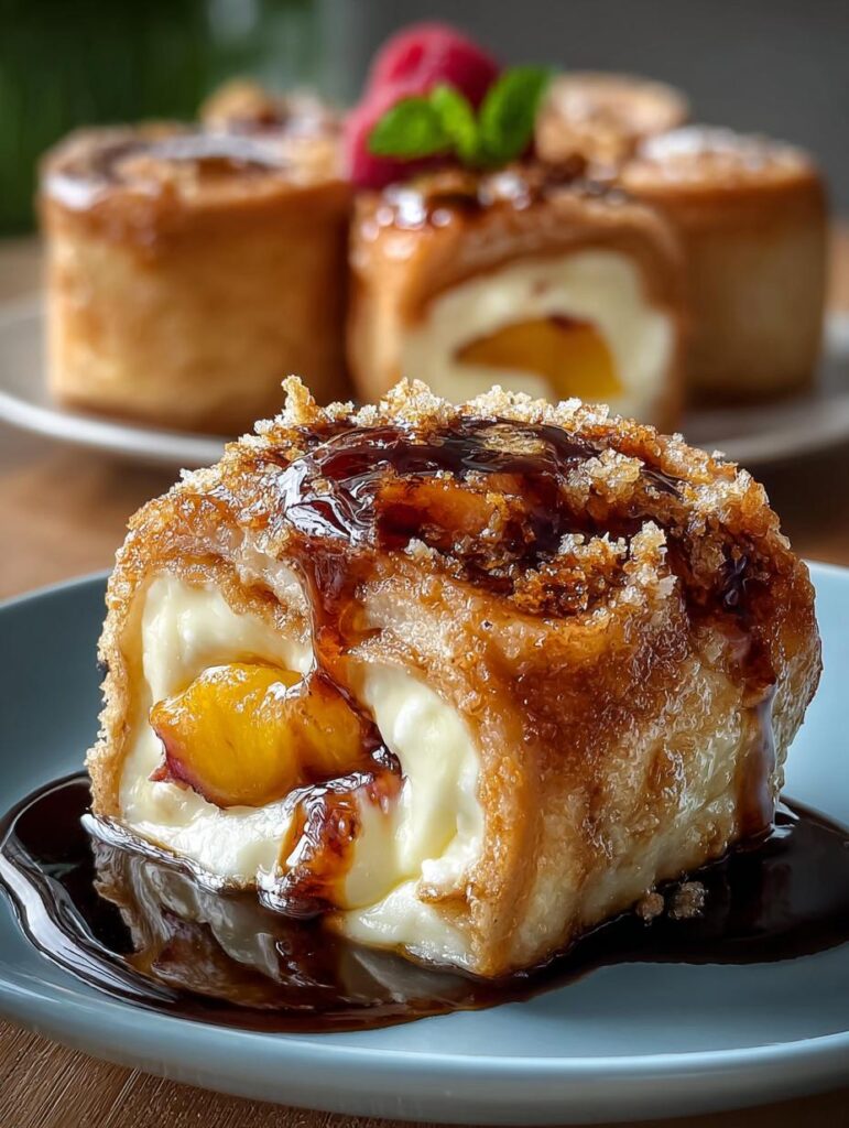 Peach Cheesecake Rolls Sweet
