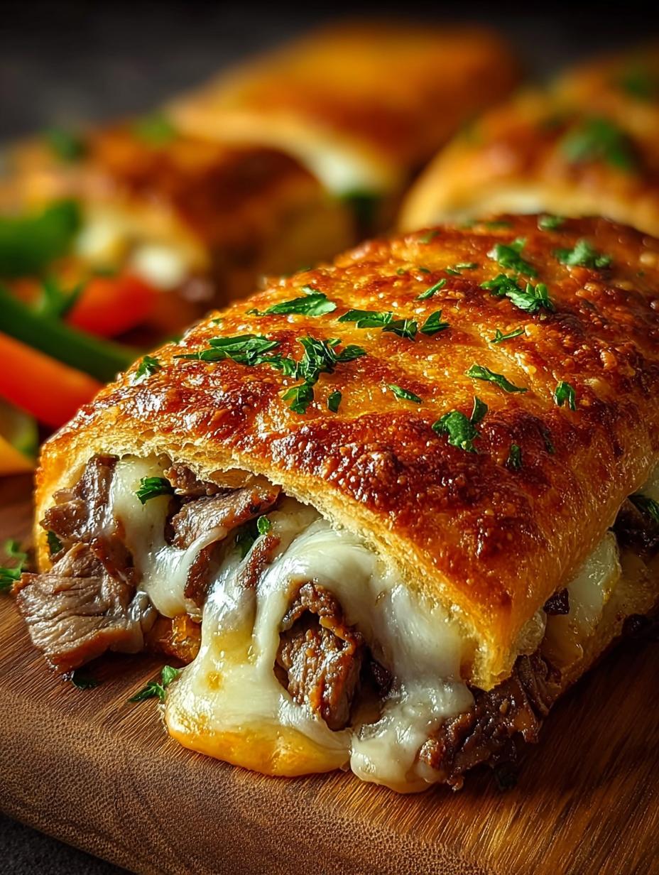 Philly Cheesesteak Stuffed Cheesy Breadsticks Recipe - Philly Cheesesteak Stuffed Cheesy - main visual representation