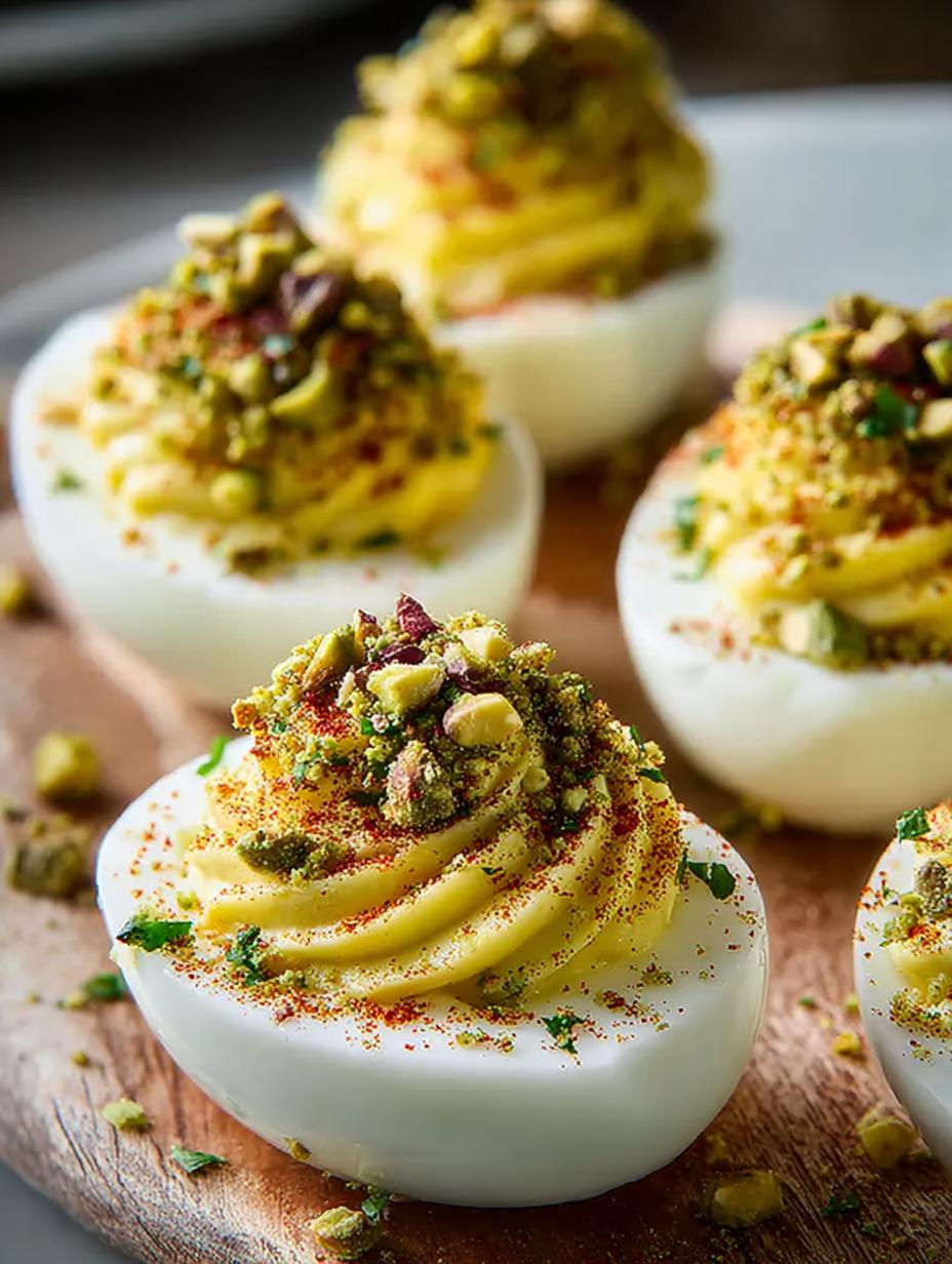 Pistachio Crusted Deviled Eggs: A Nutty Delight - Pistachio Crusted Deviled Eggs - additional detail