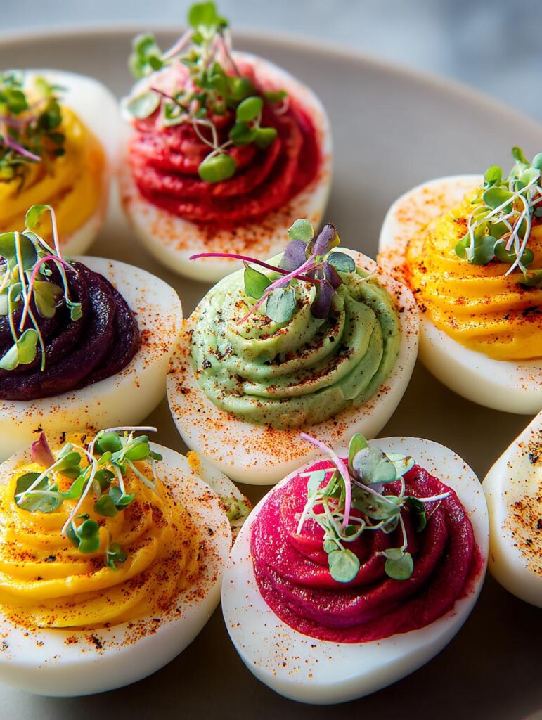 Rainbow Veggie Deviled Eggs