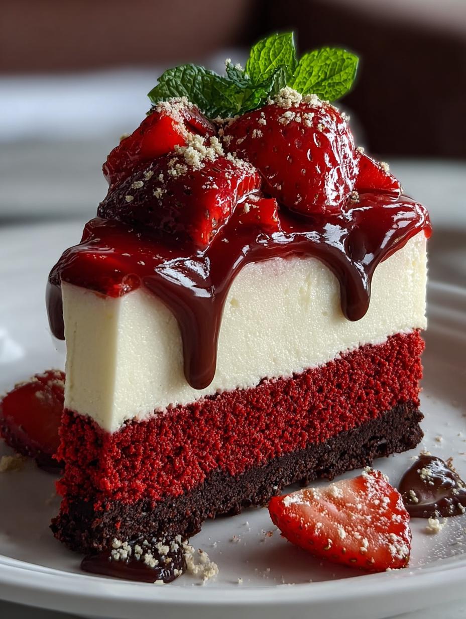 Red Velvet Strawberry Cheesecake