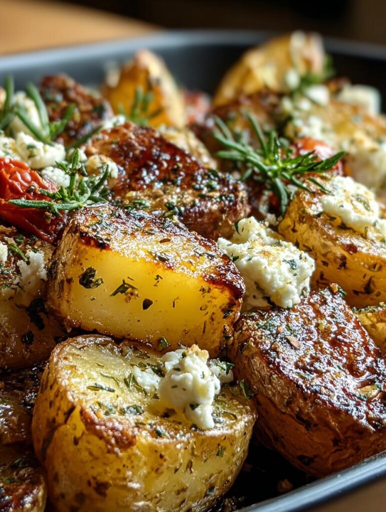 Roasted Potatoes Melted Goat