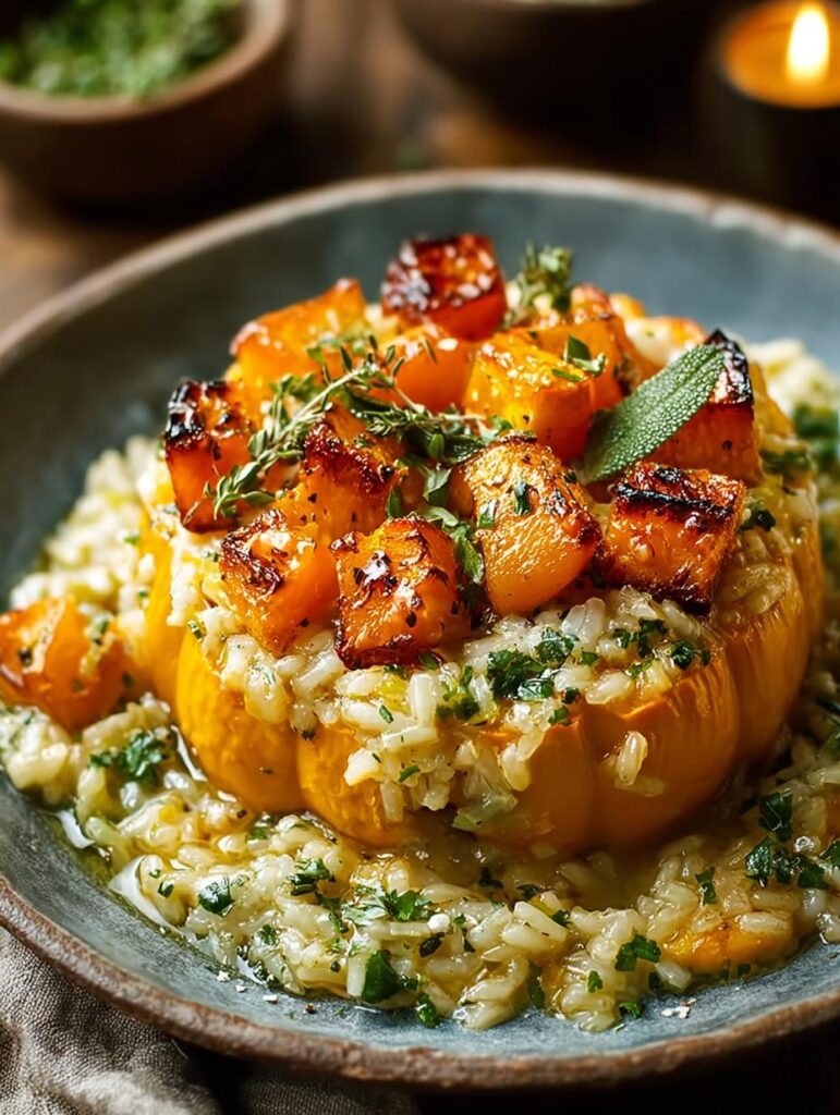 Roasted Pumpkin Leek Risotto