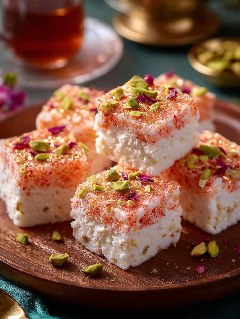 Rose Kalakand with Paneer