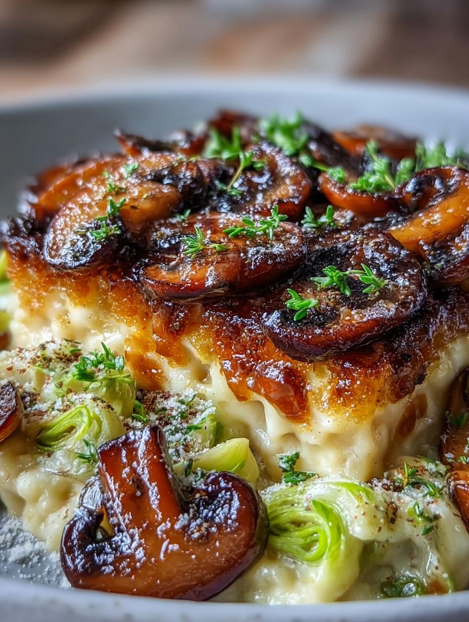 Savory Caramelized Leek Mushroom Pasta Delight - Savory Caramelized Leek Mushroom - main visual representation