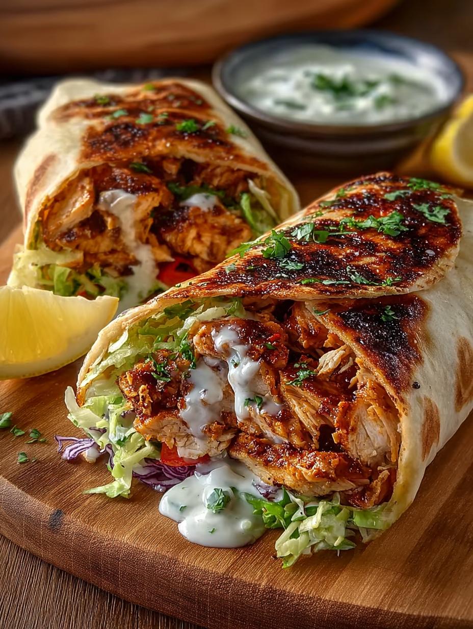 Savory Chicken Shawarma Wrap