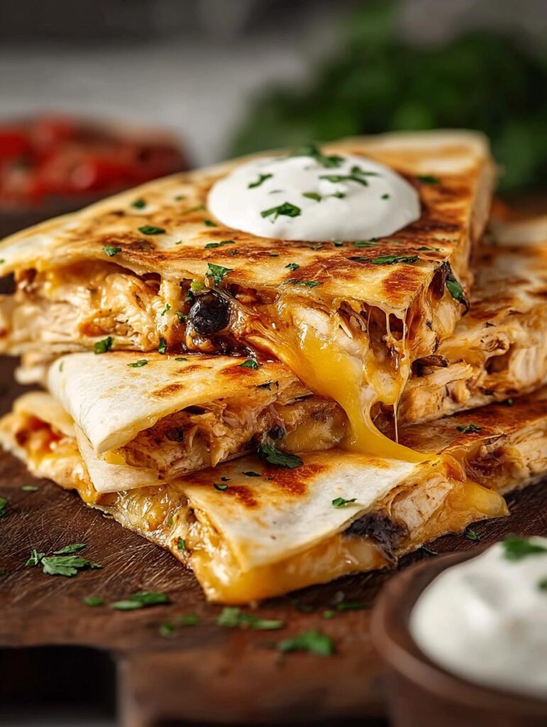 Sheet Pan Chicken Quesadillas