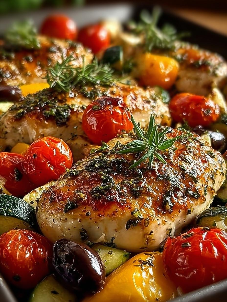 Sheet Pan Mediterranean Chicken with Veggies in 45 Minutes - Sheet Pan Mediterranean Chicken - main visual representation