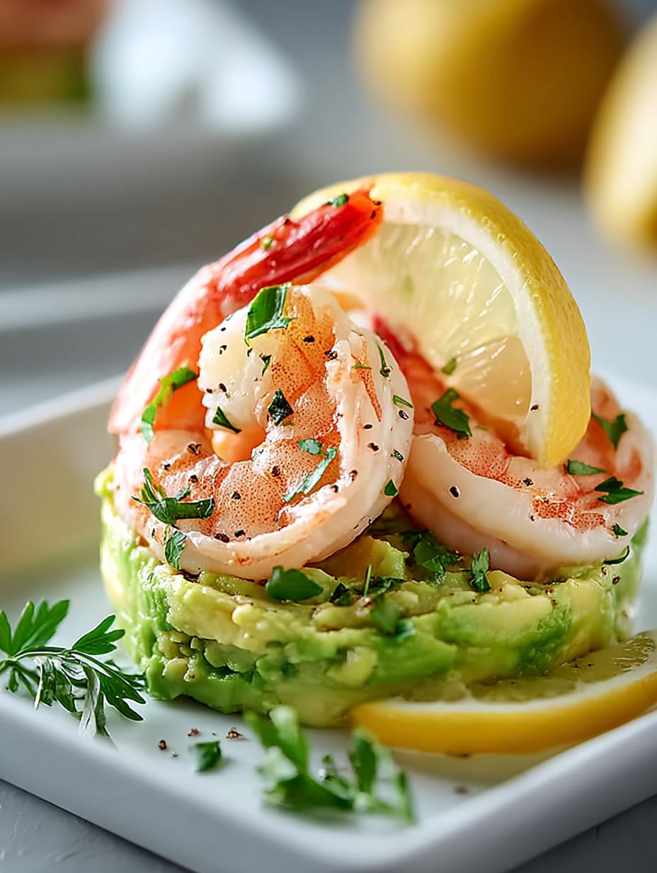 Shrimp Lemon Avocado Snack