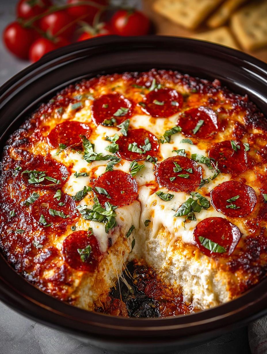 Slow Cooker Pizza Dip: 7 Irresistible Layers of Flavor - Slow Cooker Pizza Dip - additional detail