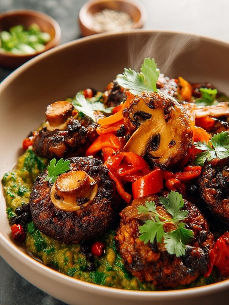 Spicy Black Bean Mushroom